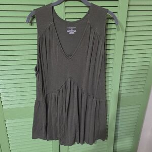 Luxe Olive V-Neck Tank Top